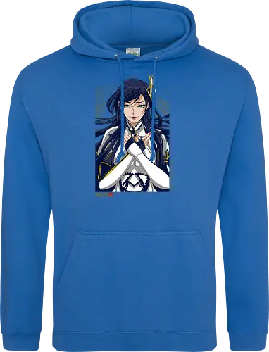 Majestätische Walküre – Himmlische Kriegerin Premium - walküre premium kunst, Brunhilde, Record of Ragnarok, Shuumatsu no Valkyrie, himmlische kriegerin design, anime walküre druck, blaue goldene kriegerin kunst, nordische mythologie anime, mystische kriegerin design, blauhaarige walküre kunst, weißer rüstung kriegerin, starke weibliche anime kunst, epische kriegerin design, goldene walküre druck, mystische kriegerin kunst, elegante anime kriegerin, premium walküre druck, himmlische kriegerin vintage - Standard Hoodie