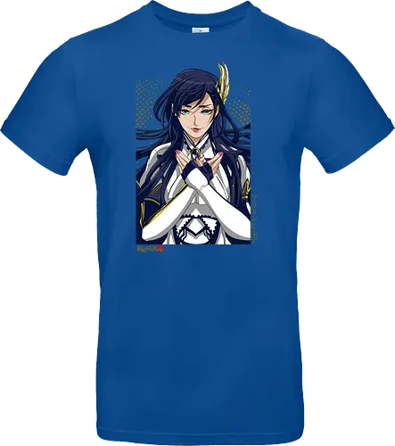 Majestätische Walküre – Himmlische Kriegerin Premium - walküre premium kunst, Brunhilde, Record of Ragnarok, Shuumatsu no Valkyrie, himmlische kriegerin design, anime walküre druck, blaue goldene kriegerin kunst, nordische mythologie anime, mystische kriegerin design, blauhaarige walküre kunst, weißer rüstung kriegerin, starke weibliche anime kunst, epische kriegerin design, goldene walküre druck, mystische kriegerin kunst, elegante anime kriegerin, premium walküre druck, himmlische kriegerin vintage - Standard T-Shirt