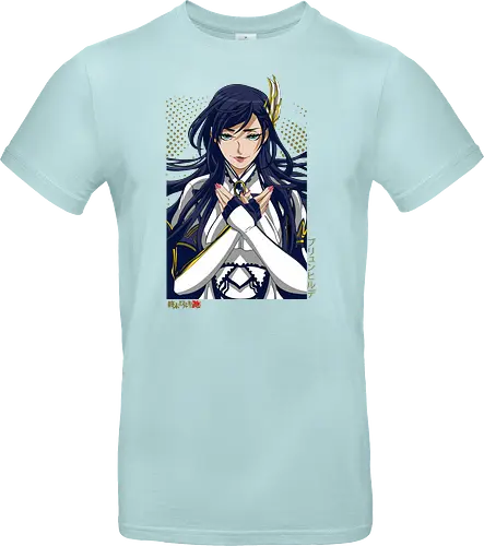 Majestätische Walküre – Himmlische Kriegerin Premium - walküre premium kunst, Brunhilde, Record of Ragnarok, Shuumatsu no Valkyrie, himmlische kriegerin design, anime walküre druck, blaue goldene kriegerin kunst, nordische mythologie anime, mystische kriegerin design, blauhaarige walküre kunst, weißer rüstung kriegerin, starke weibliche anime kunst, epische kriegerin design, goldene walküre druck, mystische kriegerin kunst, elegante anime kriegerin, premium walküre druck, himmlische kriegerin vintage - Standard T-Shirt