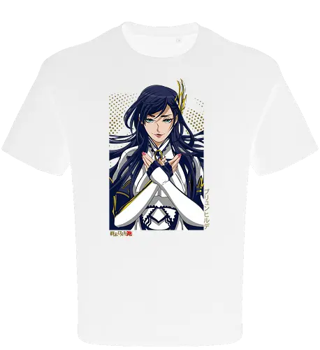 Majestätische Walküre – Himmlische Kriegerin Premium - walküre premium kunst, Brunhilde, Record of Ragnarok, Shuumatsu no Valkyrie, himmlische kriegerin design, anime walküre druck, blaue goldene kriegerin kunst, nordische mythologie anime, mystische kriegerin design, blauhaarige walküre kunst, weißer rüstung kriegerin, starke weibliche anime kunst, epische kriegerin design, goldene walküre druck, mystische kriegerin kunst, elegante anime kriegerin, premium walküre druck, himmlische kriegerin vintage - Oversize T-Shirt