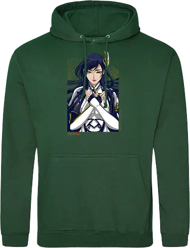 Majestätische Walküre – Himmlische Kriegerin Premium - walküre premium kunst, Brunhilde, Record of Ragnarok, Shuumatsu no Valkyrie, himmlische kriegerin design, anime walküre druck, blaue goldene kriegerin kunst, nordische mythologie anime, mystische kriegerin design, blauhaarige walküre kunst, weißer rüstung kriegerin, starke weibliche anime kunst, epische kriegerin design, goldene walküre druck, mystische kriegerin kunst, elegante anime kriegerin, premium walküre druck, himmlische kriegerin vintage - Standard Hoodie