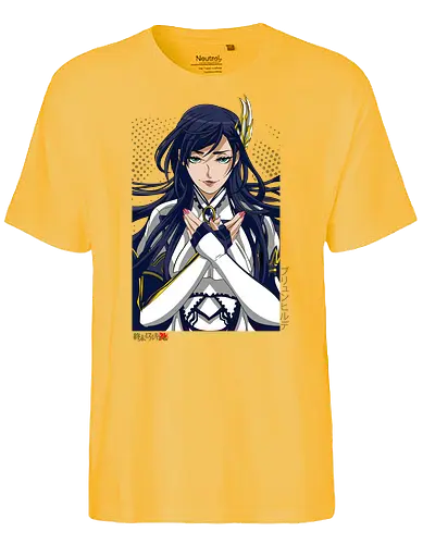 Majestätische Walküre – Himmlische Kriegerin Premium - walküre premium kunst, Brunhilde, Record of Ragnarok, Shuumatsu no Valkyrie, himmlische kriegerin design, anime walküre druck, blaue goldene kriegerin kunst, nordische mythologie anime, mystische kriegerin design, blauhaarige walküre kunst, weißer rüstung kriegerin, starke weibliche anime kunst, epische kriegerin design, goldene walküre druck, mystische kriegerin kunst, elegante anime kriegerin, premium walküre druck, himmlische kriegerin vintage - Fairtrade T-Shirt