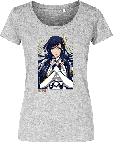 Majestätische Walküre – Himmlische Kriegerin Premium - walküre premium kunst, Brunhilde, Record of Ragnarok, Shuumatsu no Valkyrie, himmlische kriegerin design, anime walküre druck, blaue goldene kriegerin kunst, nordische mythologie anime, mystische kriegerin design, blauhaarige walküre kunst, weißer rüstung kriegerin, starke weibliche anime kunst, epische kriegerin design, goldene walküre druck, mystische kriegerin kunst, elegante anime kriegerin, premium walküre druck, himmlische kriegerin vintage - Damen T-Shirt