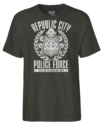 Elite Polizei Abzeichen Vintage Metall Emblem Geek - police badge vintage shirt, elite force emblem tee, distressed badge apparel, metal police shirt, vintage law enforcement tee, elite unit badge clothing, distressed military shirt, police emblem art tee, vintage badge design apparel, law enforcement geek shirt, elite corps tee, vintage police emblem clothing, distressed law shirt, badge art geek tee, Metalbending Police Force, Republic City, Legend of Korra, Lin Beifong, Toph Beifong, Avatar Korra, military emblem vintage apparel - Fairtrade T-Shirt