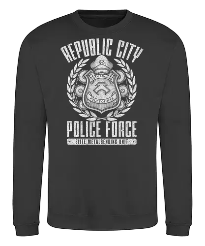 Elite Polizei Abzeichen Vintage Metall Emblem Geek - police badge vintage shirt, elite force emblem tee, distressed badge apparel, metal police shirt, vintage law enforcement tee, elite unit badge clothing, distressed military shirt, police emblem art tee, vintage badge design apparel, law enforcement geek shirt, elite corps tee, vintage police emblem clothing, distressed law shirt, badge art geek tee, Metalbending Police Force, Republic City, Legend of Korra, Lin Beifong, Toph Beifong, Avatar Korra, military emblem vintage apparel - Sweatshirt