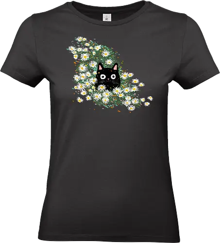 Summer catmouflage - cats, cats lovers, cute cat, funny cat, animal lover, summer, flowers, nature, animals - Standard T-Shirt (Frauen)