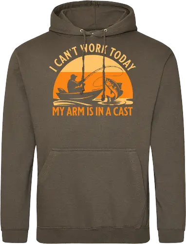 Ich Kann Heute Nicht Arbeiten, Mein Arm Ist Im Gips – Lustiges Angler T-Shirt