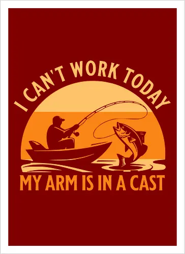 Ich Kann Heute Nicht Arbeiten, Mein Arm Ist Im Gips – Lustiges Angler T-Shirt