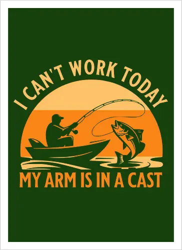 Ich Kann Heute Nicht Arbeiten, Mein Arm Ist Im Gips – Lustiges Angler T-Shirt