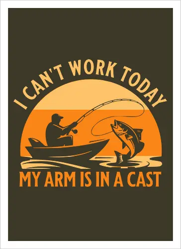 Ich Kann Heute Nicht Arbeiten, Mein Arm Ist Im Gips – Lustiges Angler T-Shirt