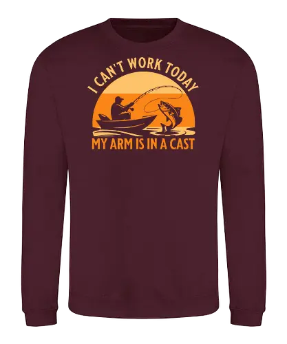 Ich Kann Heute Nicht Arbeiten, Mein Arm Ist Im Gips – Lustiges Angler T-Shirt - Angeln, Angler Shirt, lustiges Angler T-Shirt, Angeln Geschenk, Fischer Geschenk, Angel Humor, lustiger Spruch, Angel Spruch, Sportfischen, Hobbyangler, Angelurlaub, Bootsangeln, Seeangeln, Flussangeln, Barschangeln, Hechtangeln, Forellenangeln, Angelzubehör, Angelrute, Angelrolle, Fischfang, Fischer Kleidung, Outdoor Shirt, Naturfreund, Freizeitangler, Angel Fan, Angelmotiv, Vintage Angeln, Retro Angeln, Sonnenuntergang Design, Papa Angler, Opa Angler, Geschenk für Angler, Geburtstag Angler, Vatertag Geschenk, Weihnachtsgeschenk Angler, Angler Leben, Angel Leidenschaft, Petrijünger, Fischerei, Angelboot, Angeltrip, Angler Humor, Arbeit Witz, lustiges Geschenk, Angel Outfit, Männer T-Shirt, Fischer Motiv, Angeln macht glücklich. - Sweatshirt