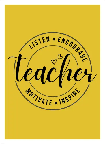 Teacher Listen Encourage Inspire Lustiges Lehrer