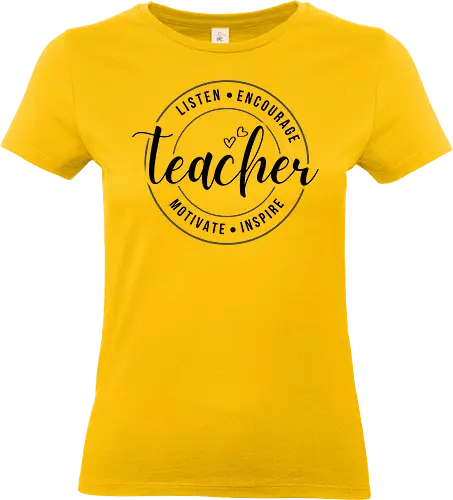 Teacher Listen Encourage Inspire Lustiges Lehrer - Teacher Listen Encourage Inspire, Lehrer Shirt, Lehrerin Geschenk, Lehrer Geschenk, Pädagoge, Pädagogin, Schule, Unterricht, Bildung, Lehrer Humor, Lehrer T-Shirt, Schulalltag, Klassenzimmer, Grundschule, Gymnasium, Dozent, Dozentin, Referendar, Referendarin, Lehrer Motivation, Inspirierende Lehrer, Lehrer Wertschätzung, Schulanfang Geschenk, Lehrertag, Bildung Geschenk, Lehrer Beruf, Lehrer Outfit, Klassenlehrer, Fachlehrer, Schüler, Lernen, Teaching, Education, Education Gift, Teacher Gift, Mentor, Inspiration, Motivation, Schule Geschenk, Lehrkraft, Unterrichtsmaterial, Schulteam, Kollegium, Lehrer Anerkennung, Lehrer Leben, Lehrer Spruch, Lehrerin T-Shirt, Geschenk für Lehrer, Pädagogik, Bildungswesen. - Standard T-Shirt (Frauen)