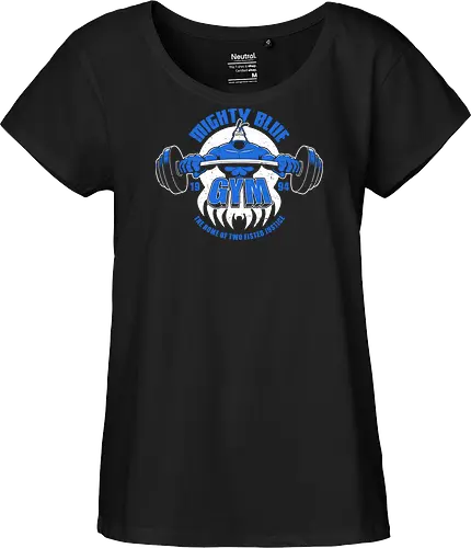 Blauer Superheld Fitnessstudio Vintage 1994 Muskel Cartoon Retro