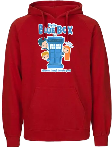Fly The Blue Box - Doctor, Tardis - Fairtrade Hoodie