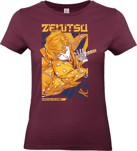 Gelber Blitz Krieger - blitz krieger kunst, donner atmung design, gelber kämpfer blitz druck, dämonen donner krieger kunst, anime blitz premium design, goldenes haar kämpfer kunst, blitz krieger blau druck, explosiver anime donner design, gelber krieger katana kunst, dämonen kämpfer blitz druck, anime phänomen krieger design, blitz krieger premium kunst, donner blau gelb druck, Zenitsu Agatsuma, Anime Demon Slayer, Kimetsu no Yaiba, Thunder Breathing, explosiver krieger anime design, katana blitz premium kunst - Standard T-Shirt (Frauen)