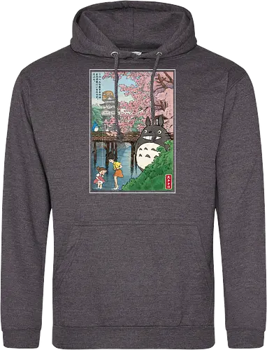 Castles and cherry blossoms with my neighbor - anime, manga, japan, japanese art, my neighbor, otaku, miyazaki - Standard Hoodie