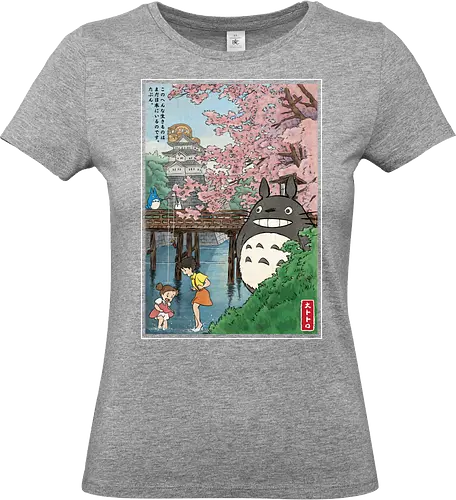Castles and cherry blossoms with my neighbor - anime, manga, japan, japanese art, my neighbor, otaku, miyazaki - Standard T-Shirt (Frauen)