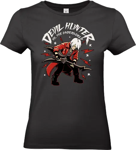 Devil Hunter Music Guitar - Music, Musical Instrument, Musical, Musician, Guitar, Comic, Video Games, Video Game, Hack And Slash, Nerd, Geek, Fantasy, Adventure, Devil, Demon, Demon Hunter, Games, Game, Rpg - Standard T-Shirt (Frauen)