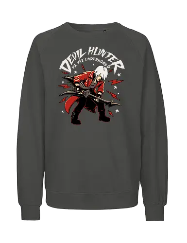 Devil Hunter Music Guitar - Music, Musical Instrument, Musical, Musician, Guitar, Comic, Video Games, Video Game, Hack And Slash, Nerd, Geek, Fantasy, Adventure, Devil, Demon, Demon Hunter, Games, Game, Rpg - Fairtrade Sweatshirt