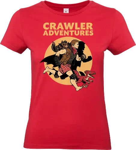 Dungeon Crawler Comic Cover - nerd, geek, book, books, bookworm, post-apocalypse, RPG, role-playing game, tabletop, isekai, fantasy, adventure, crawler, game, video game, video games, games, cat, pet, Poster, persian cat, dinosaur, velociraptor, raptor, fun, funny, comic book, mashup. comic book cover, cover, Donut, Science Fantasy, Science Fiction, Scifi - Standard T-Shirt (Frauen)