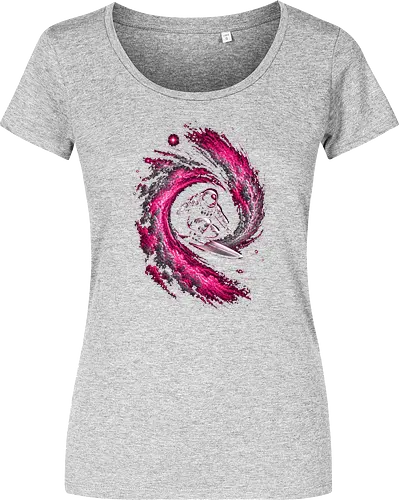 Astronaut Surfing a Cosmic Wave Pink