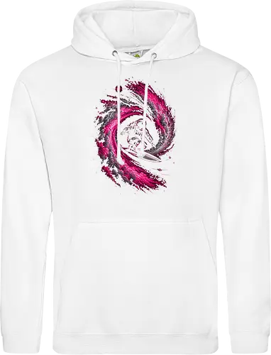 Astronaut Surfing a Cosmic Wave Pink