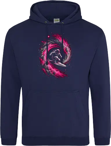 Astronaut Surfing a Cosmic Wave Pink