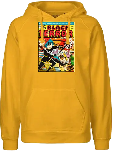 Black Terror #1 – Amerikas kämpfender Erzfeind des Verbrechens ist da - Vintage-Superhelden-T-Shirt aus dem Zweiten Weltkrieg, Golden-Age-Helden-T-Shirt, Superhelden-Kleidung mit Totenkopfkostüm, Kriegszeit-Comic-T-Shirt, Superhelden-T-Shirt im Stil der 1940er Jahre, Vintage-Kleidung mit Kriegsheldenmotiv, Retro-Comic-Cover-T-Shirt, Patriotisches Helden-T-Shirt, Vintage-Kleidung aus der Zeit des Zweiten Weltkriegs, T-Shirt mit Comic-Kunst der Golden Age, Helden-T-Shirt mit Totenkopf-und-Knochen-Motiv, Vintage-Kleidung mit Actionheldenmotiv, Superhelden-T-Shirt aus der Kriegszeit, Retro-Kriegshelden-T-Shirt, Klassische Golden-Age-Kleidung - Fairtrade Hoodie