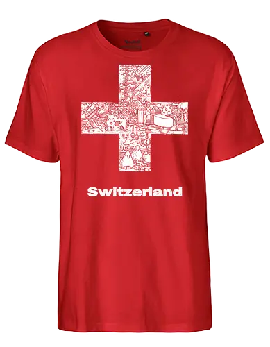 Flag of Switzerland - Switzerland, Flag - Fairtrade T-Shirt