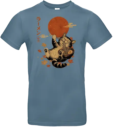 Japanische Ramen Katze Ukiyoe Vintage Kunst - ramen katze, japanische katze, japan kunst, ukiyoe, kawaii katze, anime stil, ramen liebhaber, japanisches essen, manga fan, katzenmotiv, japan kultur, foodie geschenk, sushi fan, vintage japan - Standard T-Shirt