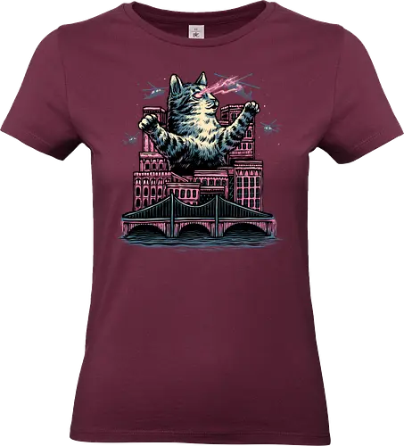 Attack of the Furry Beast - Cat, cats, animal, beast, funny, cute, furry, attack - Standard T-Shirt (Frauen)