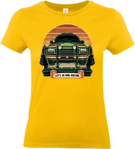 Dino Hunting Sunset - Movie, film, dinosaur, dinosaurs, adventure, sci-fi, Tyrannosaurus, sunset - Standard T-Shirt (Frauen)