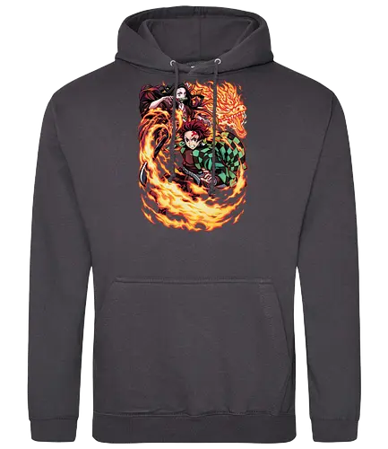 Infernal Sibling Flame - DemonSlayer, KimetsuNoYaiba, DemonSlayerAnime, Anime, AnimeArt, AnimeEdit, AnimeFan, Tanjiro, TanjiroKamado, KamadoTanjiro, HinokamiKagura, SunBreathing, TanjiroEdit, Nezuko, NezukoKamado, KamadoNezuko, NezukoEdit, DemonNezuko, TanjiroAndNezuko, KamadoSiblings, SiblingBond, BrotherAndSister - Standard Hoodie