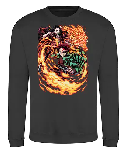 Infernal Sibling Flame - DemonSlayer, KimetsuNoYaiba, DemonSlayerAnime, Anime, AnimeArt, AnimeEdit, AnimeFan, Tanjiro, TanjiroKamado, KamadoTanjiro, HinokamiKagura, SunBreathing, TanjiroEdit, Nezuko, NezukoKamado, KamadoNezuko, NezukoEdit, DemonNezuko, TanjiroAndNezuko, KamadoSiblings, SiblingBond, BrotherAndSister - Sweatshirt