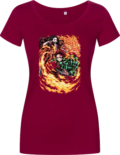 Infernal Sibling Flame - DemonSlayer, KimetsuNoYaiba, DemonSlayerAnime, Anime, AnimeArt, AnimeEdit, AnimeFan, Tanjiro, TanjiroKamado, KamadoTanjiro, HinokamiKagura, SunBreathing, TanjiroEdit, Nezuko, NezukoKamado, KamadoNezuko, NezukoEdit, DemonNezuko, TanjiroAndNezuko, KamadoSiblings, SiblingBond, BrotherAndSister - Damen T-Shirt