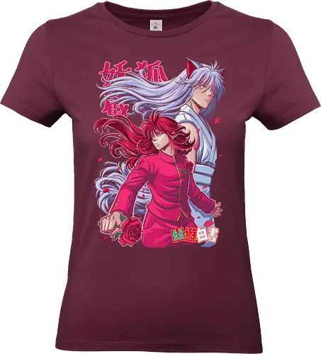 Fox Floral Warrior - Yu Yu Hakusho, Kurama, Rose Whip, Anime, Anime Art, Anime Merch, Anime Shirt, Manga, Otaku, YYH, Spirit Detective, Yusuke Urameshi, Hiei, Kuwabara Kazuma, Reiken, Spirit Energy, Dark Tournament, Genkai, Yukina, Team Urameshi, Ghost Fighter, Yu Yu Hakusho Edit - Standard T-Shirt (Frauen)