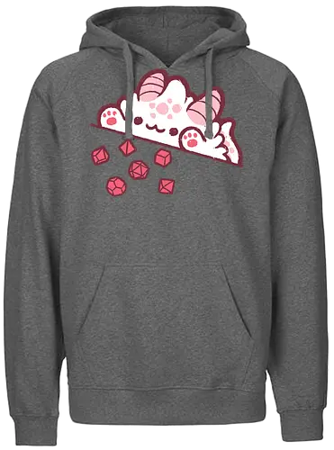 Bongo Cat Pen and Paper - bongo cat, Pen and Paper, Pen and paper, roll, dice, meme, funny, cute, kawaii, dragon, rolling, rpg, board game, hobby, xmorfina - Fairtrade Hoodie