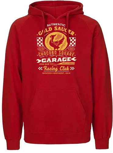 Gold Saucer Garage Vintage - fantasy 7, fantasy vii rebirth, tifa lockhart, fantasy xvi, Kupo, Kweh, avalanche, midgar, final xiv, ff14, Cloud, Villain, video game, fat chocobo, gold saucer - Fairtrade Hoodie