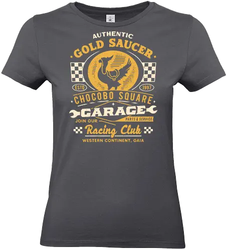 Gold Saucer Garage Vintage - fantasy 7, fantasy vii rebirth, tifa lockhart, fantasy xvi, Kupo, Kweh, avalanche, midgar, final xiv, ff14, Cloud, Villain, video game, fat chocobo, gold saucer - Standard T-Shirt (Frauen)