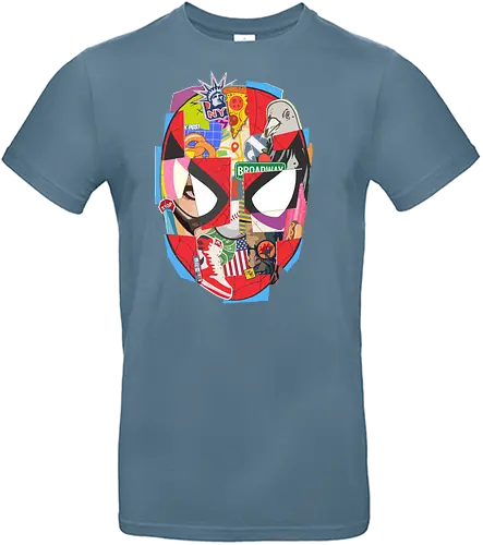 Urban Web Hero - NYC Pop Art Collage - superhero, comic book, pop art, new york city, nyc, collage, mixed media, web hero, urban aesthetic, brooklyn, sneakerhead, street art, comic hero, friendly neighborhood, torn paper, scrapbook, pizza, pigeon, new yorker, multiverse - Standard T-Shirt