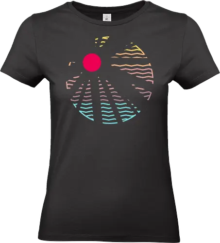 Heat Wave - Minimal, sunset, pastel, sun rays, beams, light, summer, summertime, holiday, waves, stripes - Standard T-Shirt (Frauen)