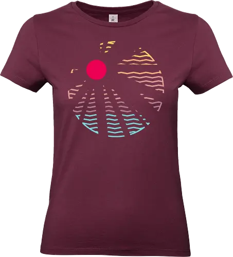 Heat Wave - Minimal, sunset, pastel, sun rays, beams, light, summer, summertime, holiday, waves, stripes - Standard T-Shirt (Frauen)