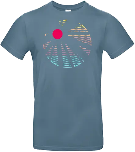 Heat Wave - Minimal, sunset, pastel, sun rays, beams, light, summer, summertime, holiday, waves, stripes - Standard T-Shirt