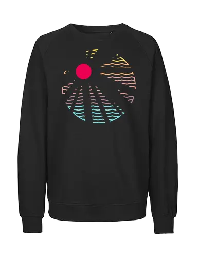 Heat Wave - Minimal, sunset, pastel, sun rays, beams, light, summer, summertime, holiday, waves, stripes - Fairtrade Sweatshirt