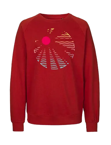 Heat Wave - Minimal, sunset, pastel, sun rays, beams, light, summer, summertime, holiday, waves, stripes - Fairtrade Sweatshirt