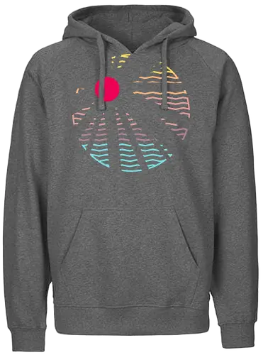 Heat Wave - Minimal, sunset, pastel, sun rays, beams, light, summer, summertime, holiday, waves, stripes - Fairtrade Hoodie