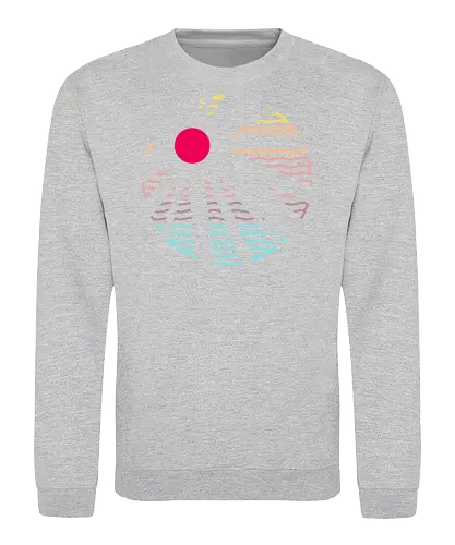 Heat Wave - Minimal, sunset, pastel, sun rays, beams, light, summer, summertime, holiday, waves, stripes - Sweatshirt