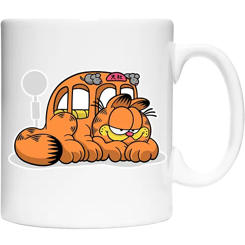 Fauler Oranger Katzenbus Lustig Cartoon Anime Mashup Geek