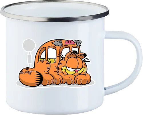 Fauler Oranger Katzenbus Lustig Cartoon Anime Mashup Geek